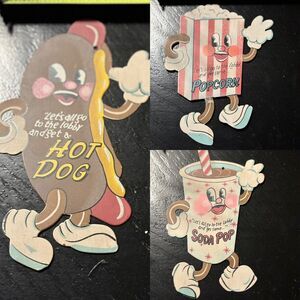 Set Of 3 Vintage Metal Movie Signs